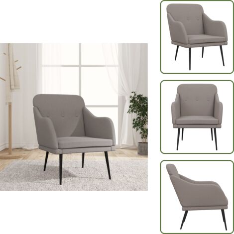 The Living Store Poltrona Tortora 63x76x80 cm in Tessuto - Poltrona confortevole