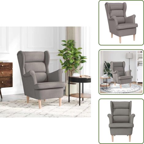 The Living Store Poltrona Tortora 74x84x100 cm in Tessuto - Poltrona confortevole