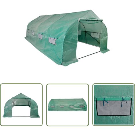 The Living Store Polytunnel Gewächshaus Begehbar & Mobil Stahlrahmen 18 m² - Gewächshaus - Polytunnel - Pflanzenhaus - Gartenhaus - Greenhouses