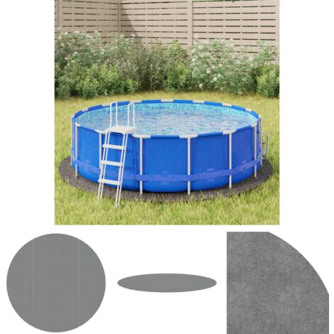The Living Store Pool-Bodentuch Hellgrau Ø306 cm Polyester Geotextil - Poolabdeckungen & -unterlagen