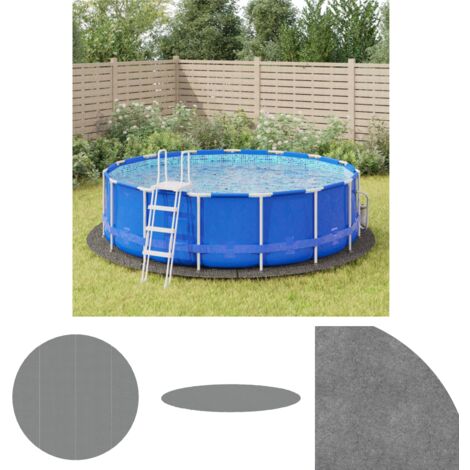 The Living Store Pool-Bodentuch Hellgrau Ø458 cm Polyester Geotextil - Poolabdeckungen & -unterlagen