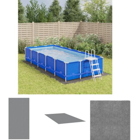 The Living Store Pool-Bodentuch Hellgrau 640x321 cm Polyester Geotextil - Poolabdeckungen & -unterlagen