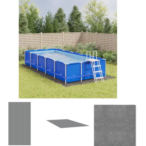 The Living Store Pool-Bodentuch Hellgrau 820x420 cm Polyester Geotextil - Poolabdeckungen & -unterlagen