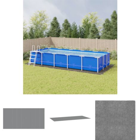 The Living Store Pool-Bodentuch Hellgrau 999x500 cm Polyester Geotextil - Poolabdeckungen & -unterlagen