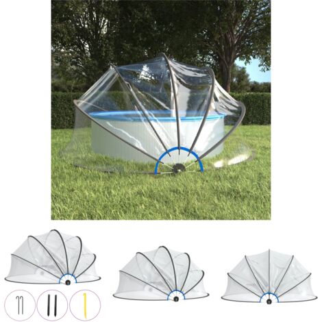 The Living Store Pool-Kuppel Rund 467x234 cm PVC -  Poolabdeckungen & -unterlagen