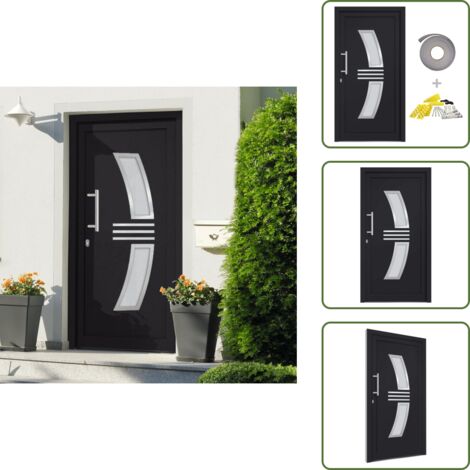The Living Store Porta di Ingresso Antracite 108x200 cm - Sicurezza