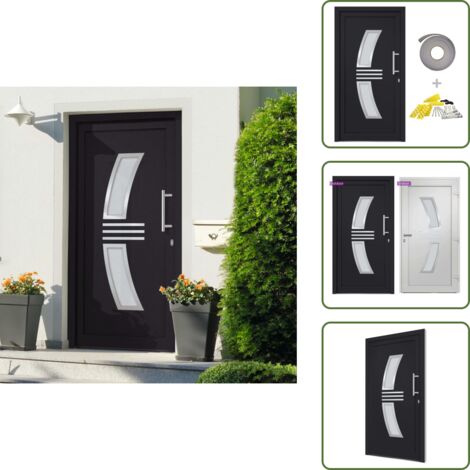 The Living Store Porta di Ingresso Antracite 88x200 cm - Porta d'ingresso antracite