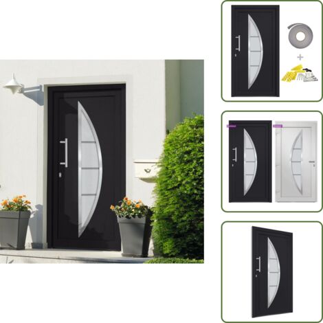The Living Store Porta di Ingresso Antracite 88x200 cm - Sicurezza