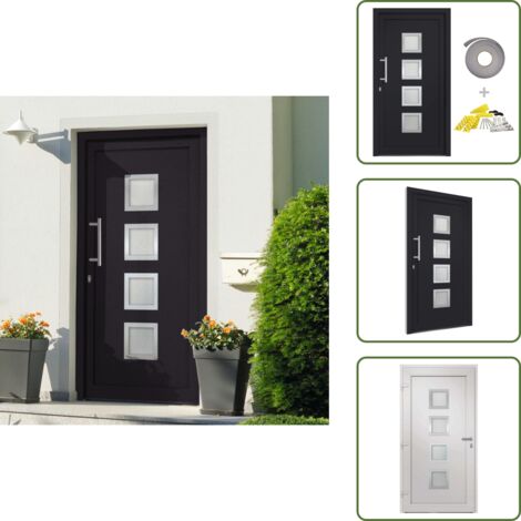 The Living Store Porta di Ingresso Antracite 98x190 cm - Sicurezza