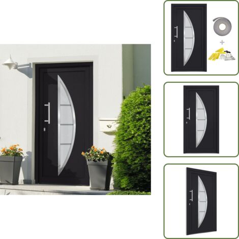 The Living Store Porta di Ingresso Antracite 98x208 cm - Sicurezza