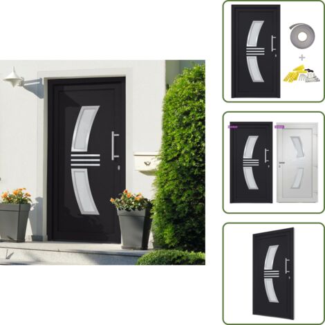 The Living Store Porta di Ingresso Antracite 98x208 cm - Sicurezza