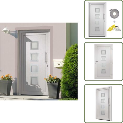 The Living Store Porta di Ingresso Bianca 108x200 cm - Sicurezza