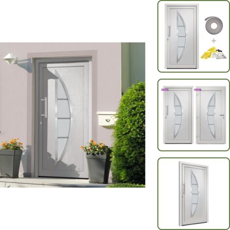 The Living Store Porta di Ingresso Bianca 108x200 cm - Sicurezza