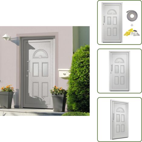 The Living Store Porta di Ingresso Bianca 110x210 cm - Sicurezza