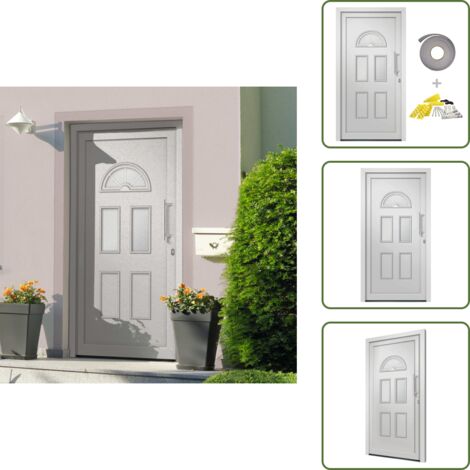 The Living Store Porta di Ingresso Bianca 88x208 cm - Sicurezza