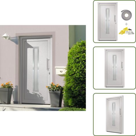 The Living Store Porta di Ingresso Bianca 98x190 cm - Sicurezza