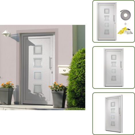 The Living Store Porta di Ingresso Bianca 98x200 cm - Sicurezza