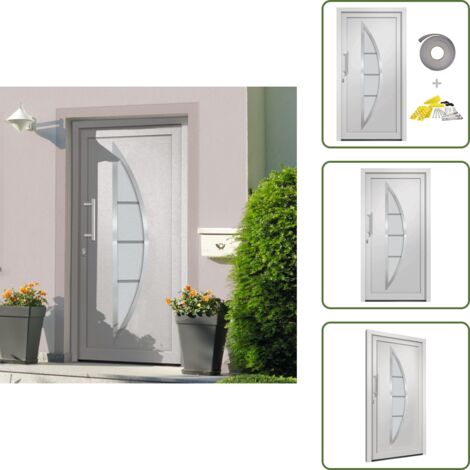 The Living Store Porta di Ingresso Bianca 98x200 cm - Sicurezza