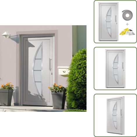 The Living Store Porta di Ingresso Bianca 98x208 cm - Sicurezza