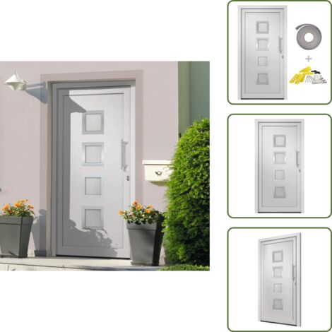 The Living Store Porta di Ingresso Bianca 98x208 cm - Sicurezza