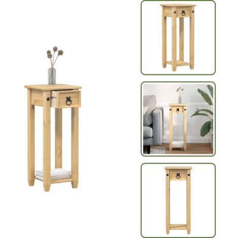 The Living Store Porta Piante Corona 30x30x73 cm in Legno Massello di Pino - Supporto per piante