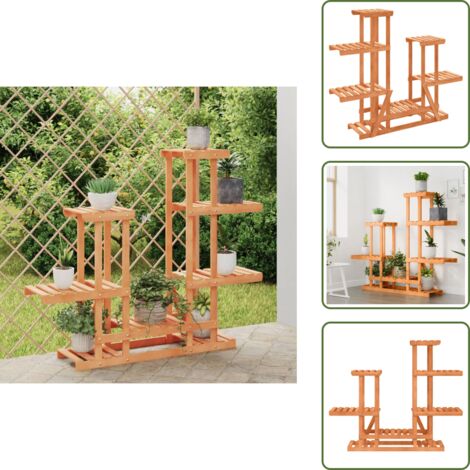 The Living Store Portafiori 95x25x96 cm in Legno Massello di Abete - Supporto per piante