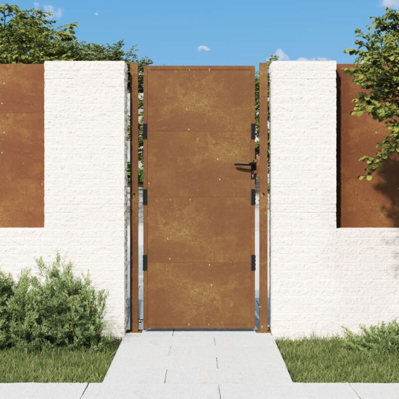 The Living Store - Portail de jardin 105x180 cm acier corten Brun