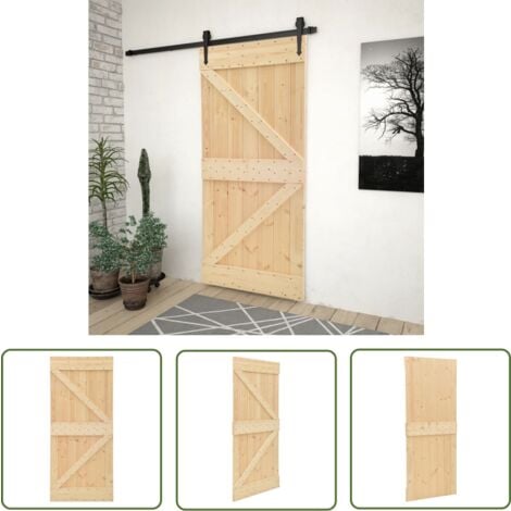 WERWING The Living Store Porte 100x210 cm Bois de pin massif - Porte En Bois - Porte Entrée - Porte Coulissante - Bois De Pin - Porte Robuste