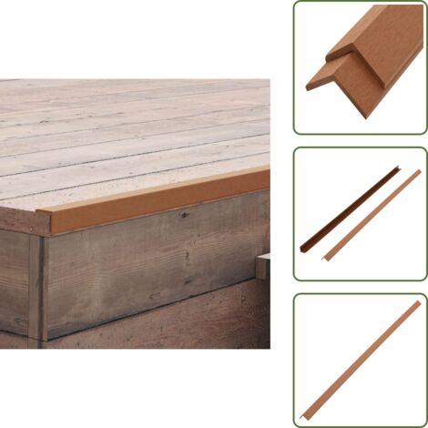The Living Store Profili Angolari per Bordi 5pz in WPC 170cm Marrone Chiaro - Profili per terrazza