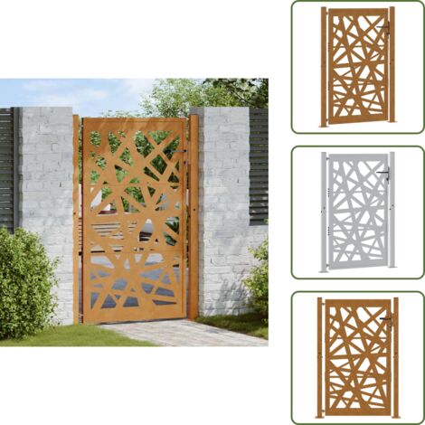 The Living Store Puerta de jardín 100x150 cm acero corten diseño ligero - Acero corten