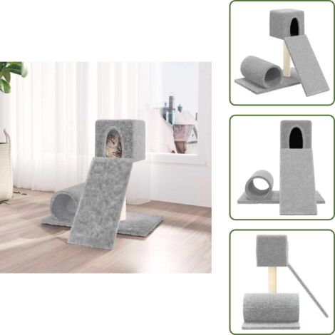 The Living Store Rascador para gatos con postes de sisal gris claro 59 cm - Postes de sisal