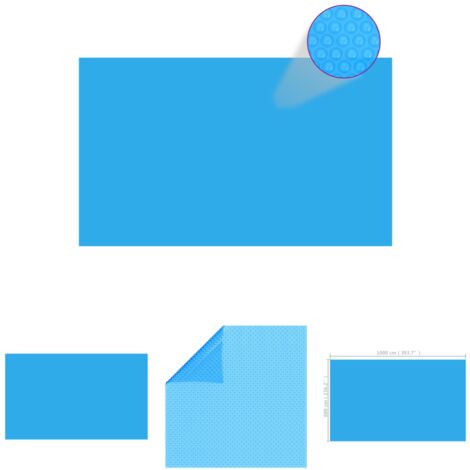 The Living Store Rechteckige Poolabdeckung 1000x600 cm PE Blau -  Poolabdeckungen & -unterlagen