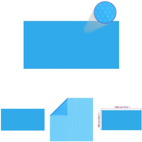 The Living Store -  Rechteckige Poolabdeckung 1200x600 cm PE Blau