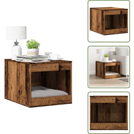 The Living Store Recinto Lettiera Gatti Legno Vecchio 47x59x42 cm in Truciolato - Lettiera per gatti