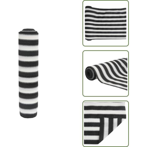 The Living Store Red de privacidad HDPE gris antracita blanco 1,2x10 m 195 g/m² - Red de HDPE