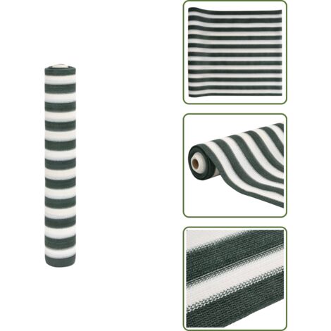 The Living Store Red de privacidad HDPE verde y blanco 1,5x25 m 195 g/m² - Red de HDPE