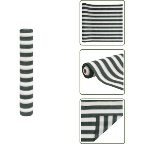 The Living Store Red de privacidad HDPE verde y blanco 2x10 m 195 g/m² - Red de HDPE