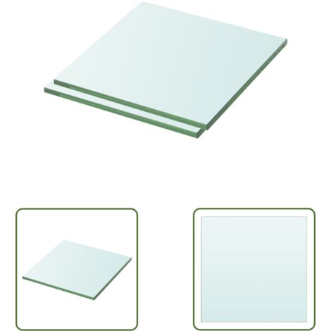 The Living Store Regalböden 2 Stk. Glas Transparent 30x30 cm - Wandregal - Glasregal - Regalboden - Regalplatte - Transparent
