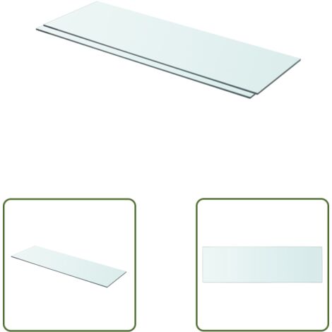 The Living Store Regalböden 2 Stk. Glas Transparent 80x25 cm - Wandregal - Glasregal - Regalboden - Dekorationselement - Wohnaccessoires