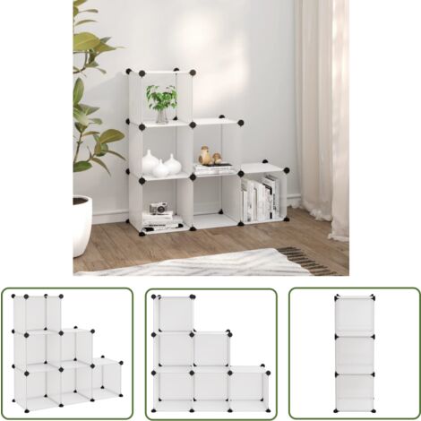 The Living Store Regalsystem mit 6 Würfeln Transparent PP - Regal - Stauraumlösungen - Aufbewahrungssystem - Polypropylen Regal - Transparenter Schrank