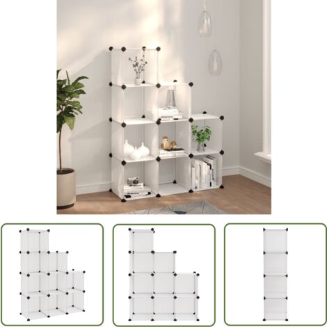 The Living Store Regalsystem mit 9 Würfeln Transparent PP - Regal - Stauraum - Aufbewahrungssystem - Wohnzimmer Dekoration - Garderobe