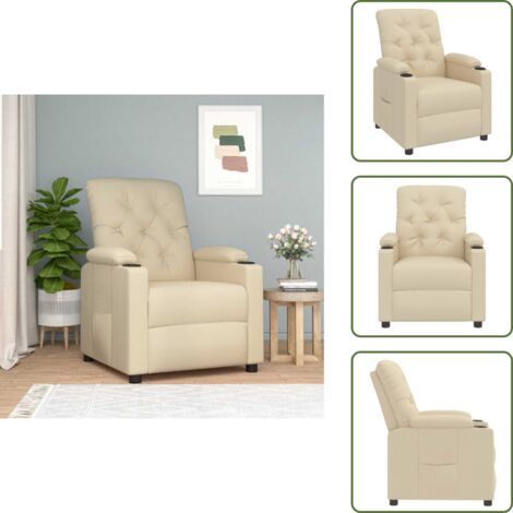 The Living Store Relaxsessel Creme Stoff - Sitzgefühl