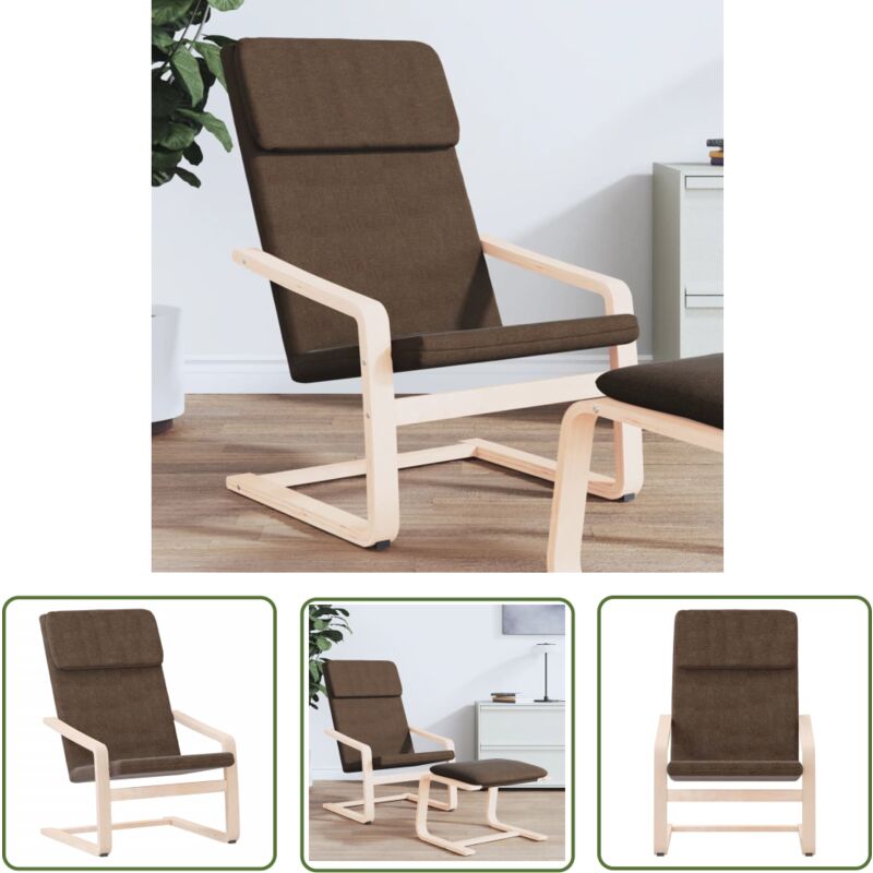 Chaise de relaxation Marron foncé Tissu - Fauteuil Relaxant - Chaise Confort - Chaise Design - Mobilier Salon - Chaise Lounge - The Living Store