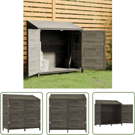 The Living Store Remise de jardin Anthracite 102x52x112 cm Bois de sapin solide - Abris De Jardin - Remise De Jardin - Abri De Jardin Bois - Cabane De Jardin - Stockage Exterieur