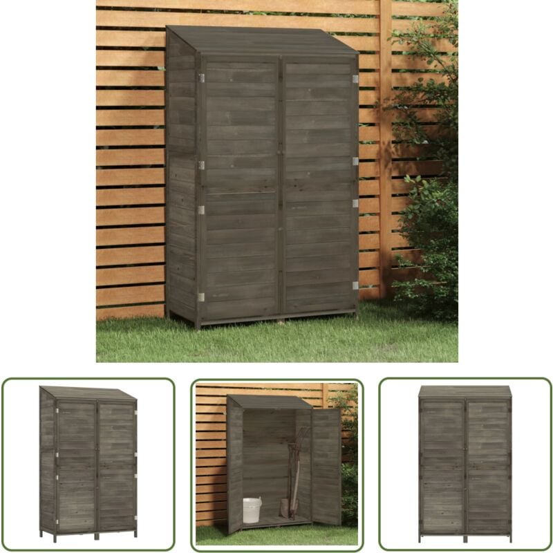 Remise de jardin Anthracite 102x52x174,5cm Bois de sapin solide - Abris De Jardin - Remise De Jardin - Abri De Jardin Bois - Cabane De Jardin