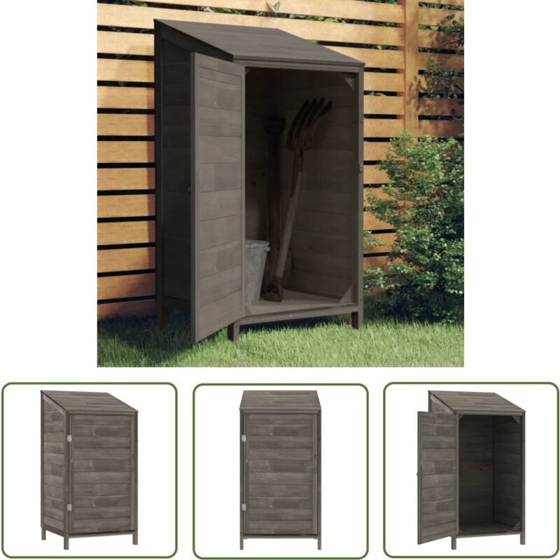 Remise de jardin Anthracite 55x52x112 cm Bois de sapin solide - Abris De Jardin - Abri De Jardin Bois - Remise De Jardin - Cabane De Jardin