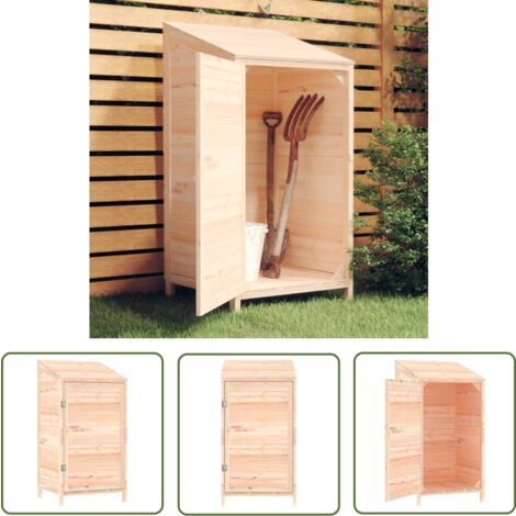 The Living Store – Remise de jardin en bois de sapin massif 55x52x112 cm – Cadre robuste pour rangement extérieur – Abri de jardin durable