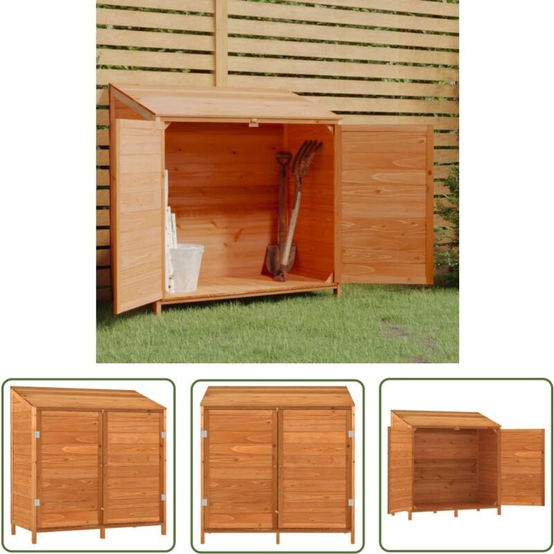 The Living Store Remise de jardin Marron 102x52x112 cm Bois de sapin solide - Abris De Jardin - Remise De Jardin - Abri De Jardin Bois - Cabane De