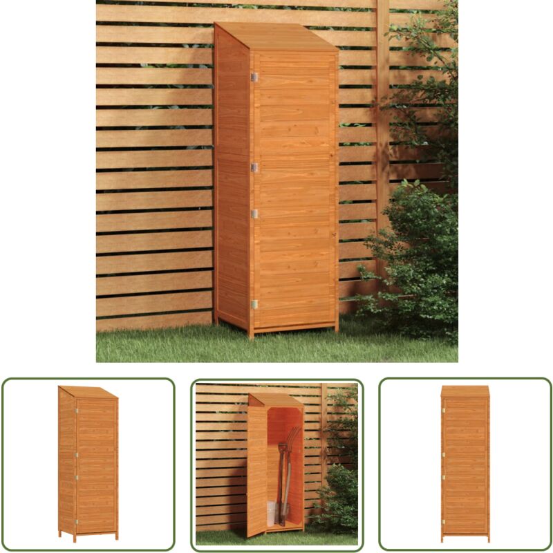 The Living Store - Remise de jardin Marron 55x52x174,5 cm Bois de sapin solide - Abris De Jardin - Abri De Jardin Bois - Remise De Jardin - Rangement