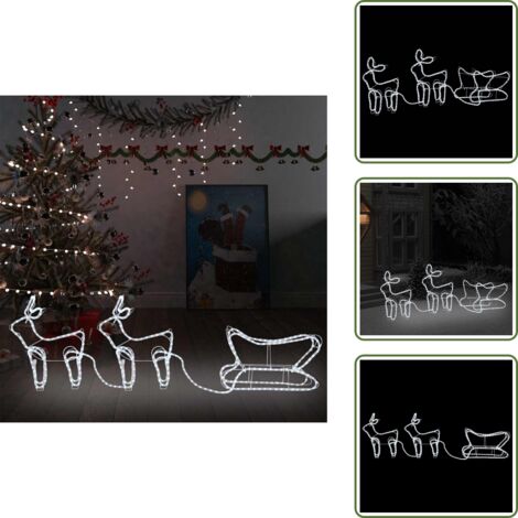 The Living Store Renne e Slitta Decorazione Natalizia per Esterni 576 LED - Luci natalizie